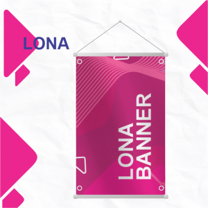 Banner Personalizado Lona Frontlight Tam. Personalizado 4X0 Impressão Bastão de madeira, cordão e ponteira branca. 